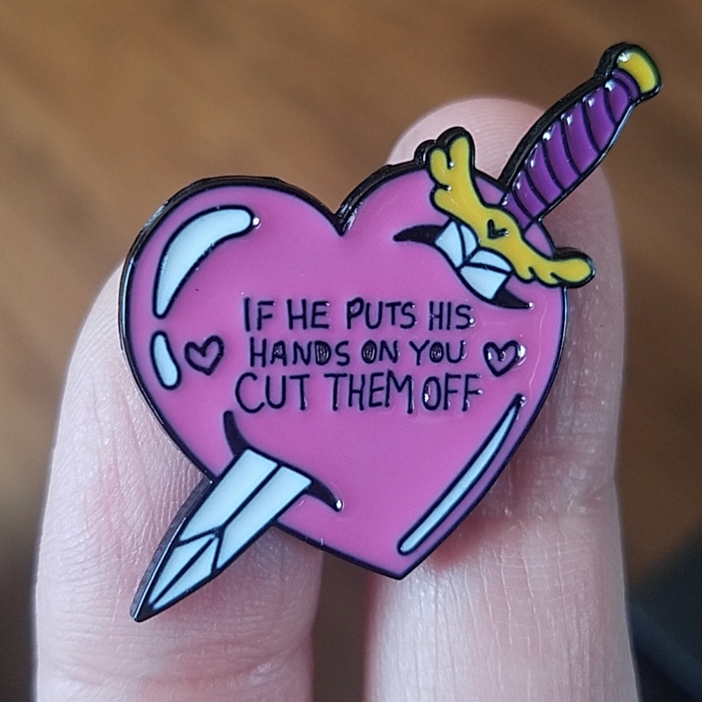 *2 for $13* Physical Abuse / Domestic Violencw Awareness Heart Pin